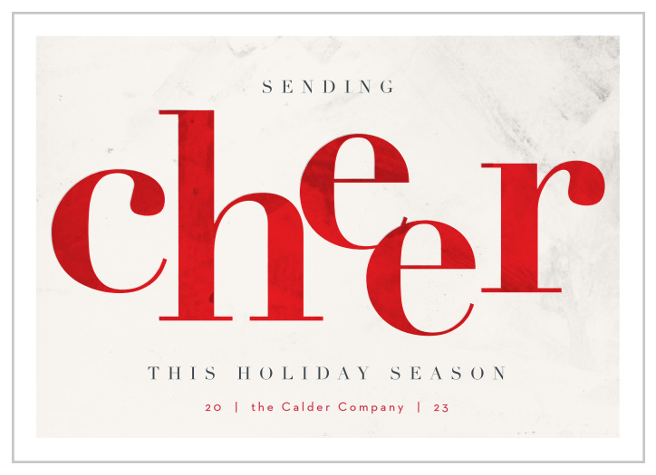The modern look of our Sending Cheer Corporate Holiday Cards is wonderful for showing your clientele and employees your appreciation.