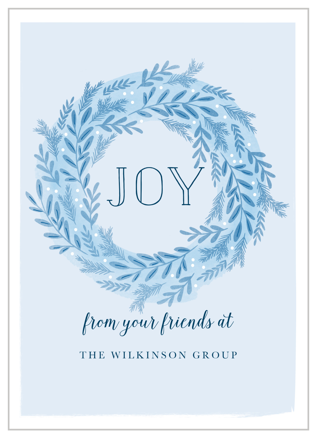 Painted Wreath Corporate Holiday Cards