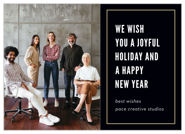 Send season greetings with our Classic Frame Corporate Holiday Cards.
