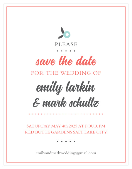 The Surrounded by Flowers Save the Date magnet has a modern, yet classy design that is fully customizable.