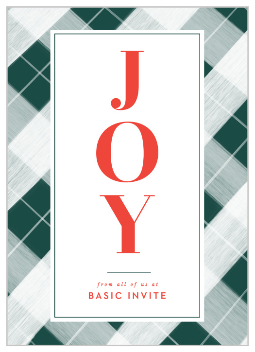 Send a greeting of warm holiday wishes with our Plaid Joy Corporate Holiday Cards.