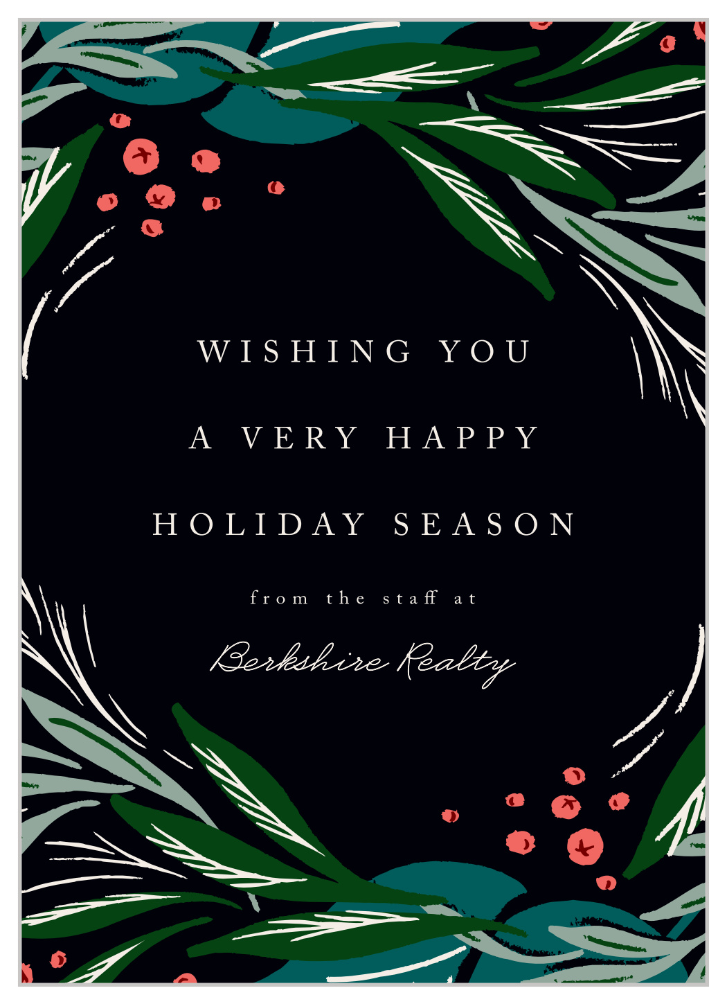 Warm Wreath Corporate Holiday Cards