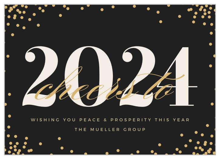 Wish happy new year to your employees and clients with our Confetti New Year Corporate New Years Cards. 