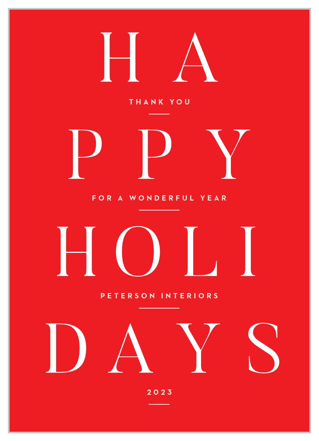 Editorial Type Corporate Holiday Cards