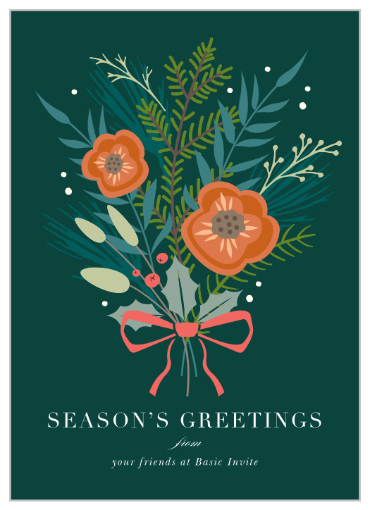 Our Seasonal Bouquet Corporate Holiday Cards are like giving out flowers without having to arrange them yourself!