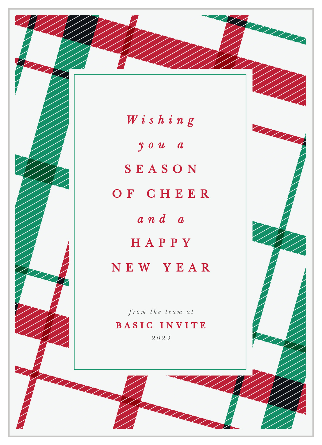 Tilted Plaid Corporate Holiday Cards