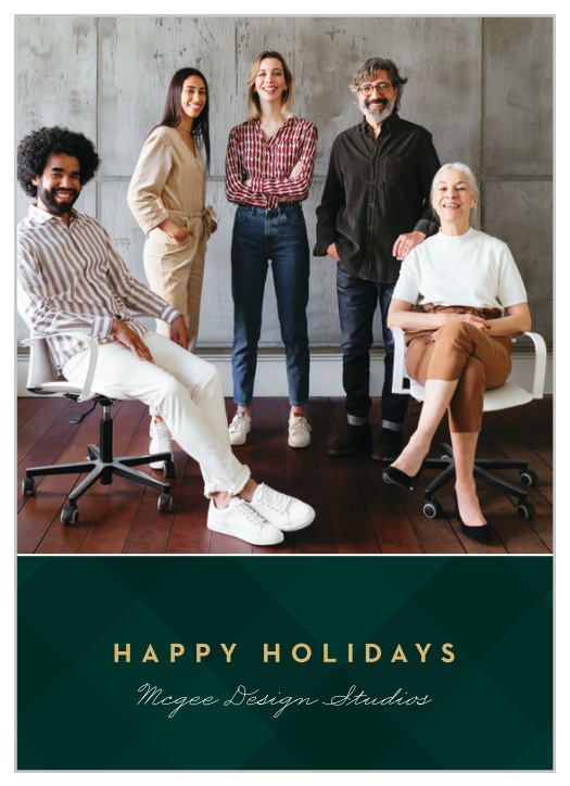 Our Plaid Photo Corporate Holiday Cards are simple but festive greeting cards that are fully customizable.