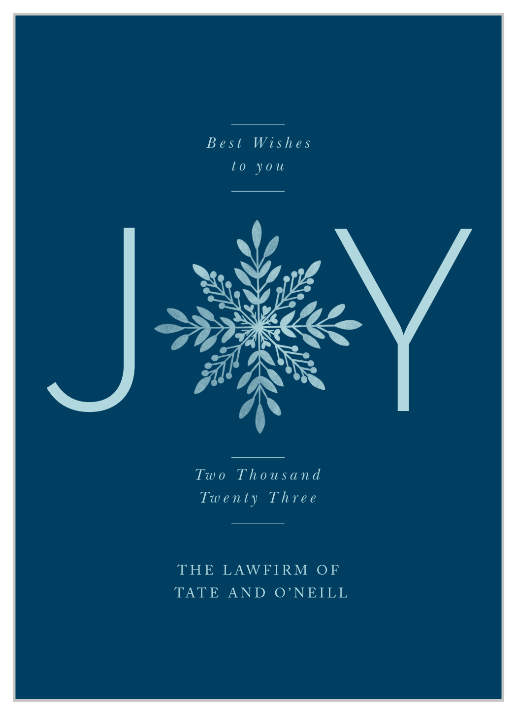 Snowflake Joy Corporate Holiday Cards