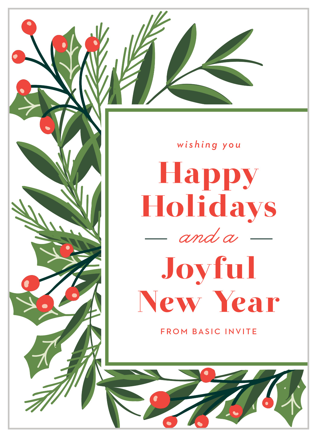 Mistletoe Surround Corporate Holiday Cards