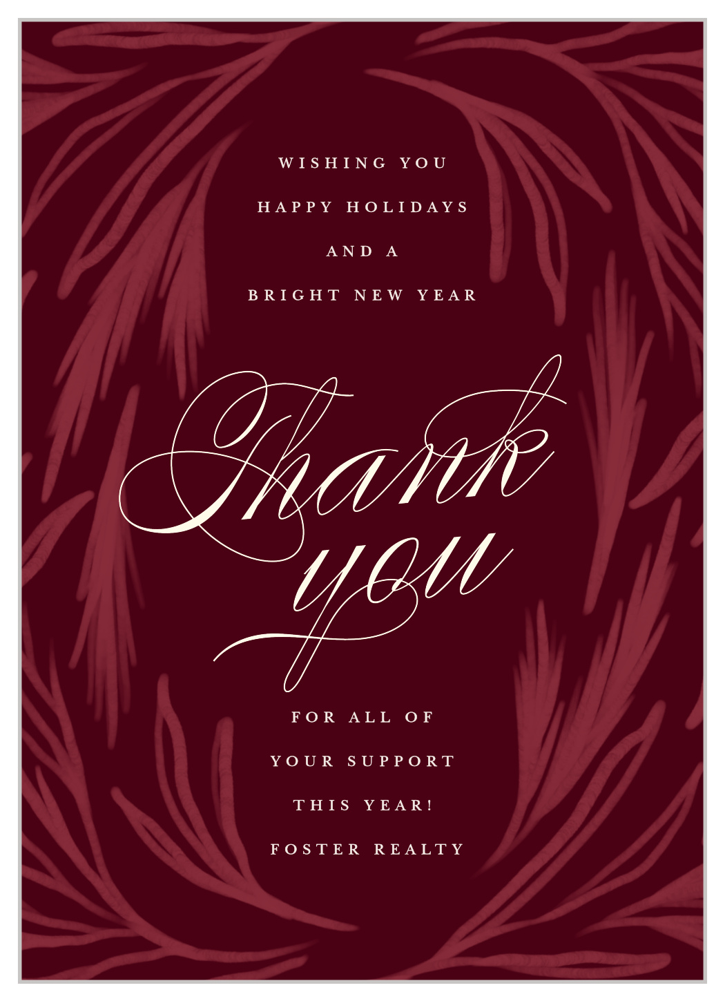 Thankful Wreath Corporate Holiday Cards