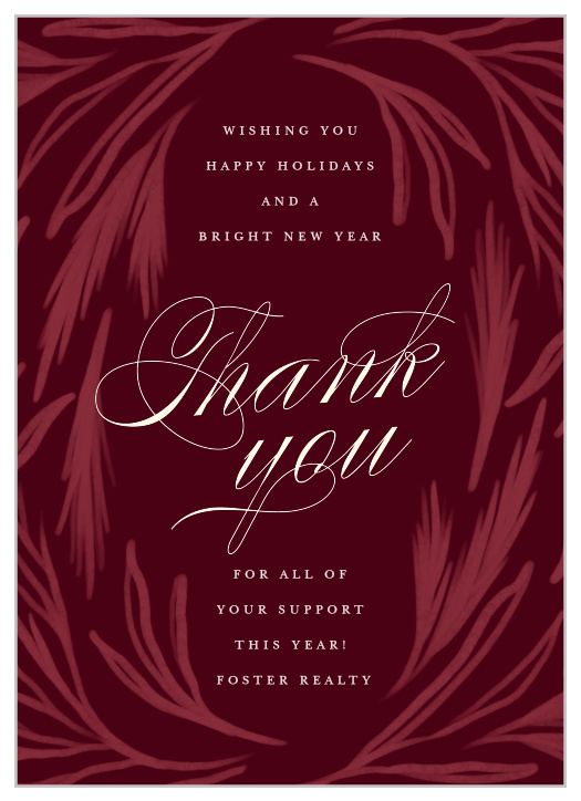 Send out a warm thank you with our Thankful Wreath Corporate Holiday Cards.