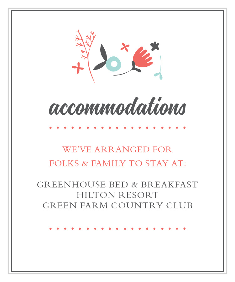 Surrounded by Flowers Accommodation Cards