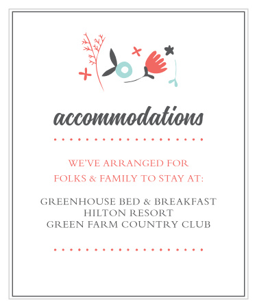Make things too easy for your guests by providing them with this fully customizable Accommodation card.