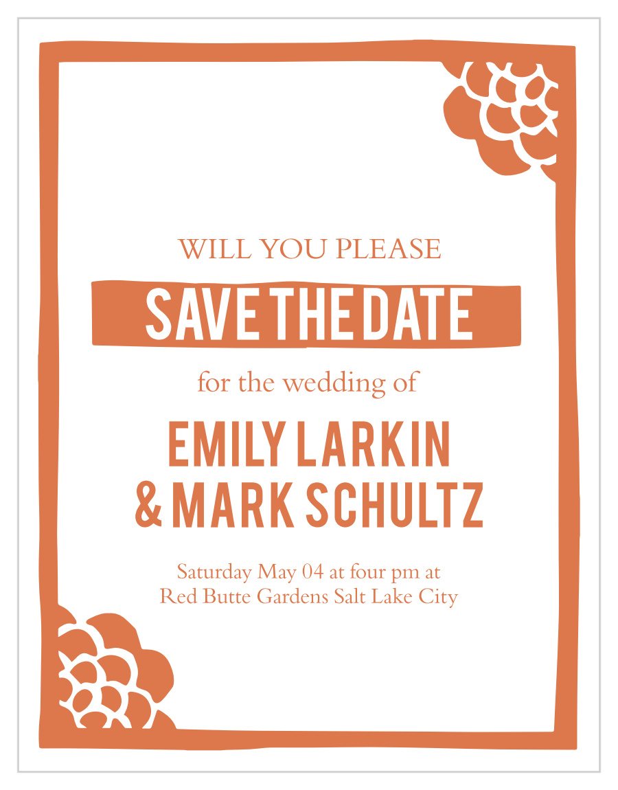 Flowering Couple Save the Date Magnets by Basic Invite