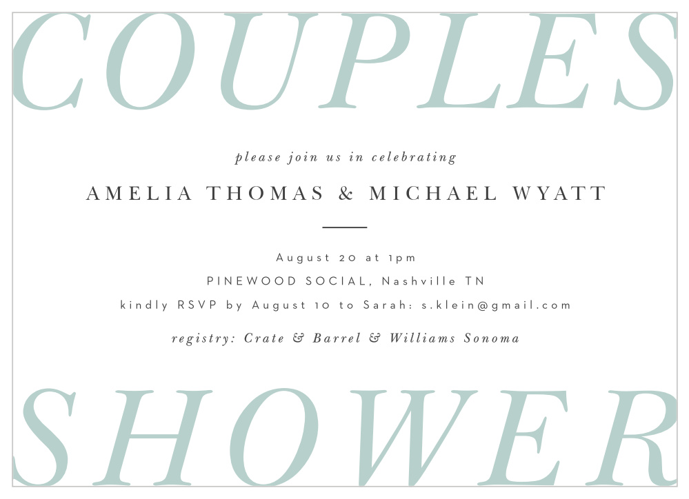 Abstract Text Bridal Shower Invitations