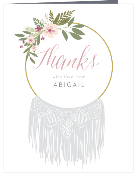 Boho Wreath Bridal Shower Thank You Cards