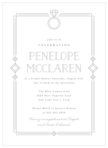 Our Monoline Frame Bridal Shower Invitations are the perfect way to gather your friends and family for your pre-wedding celebrations!