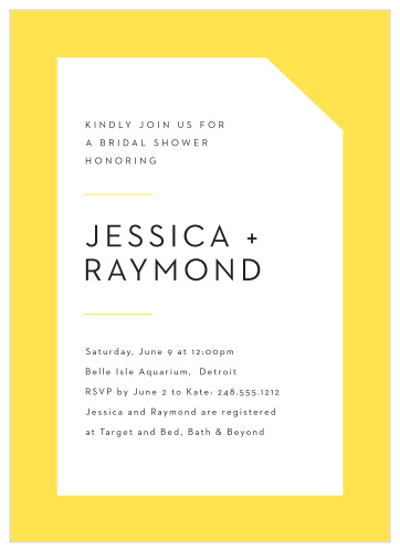 Our Mod Corner Bridal Shower Invitations are the perfect way to alert your friends and family about your pre-wedding festivities!