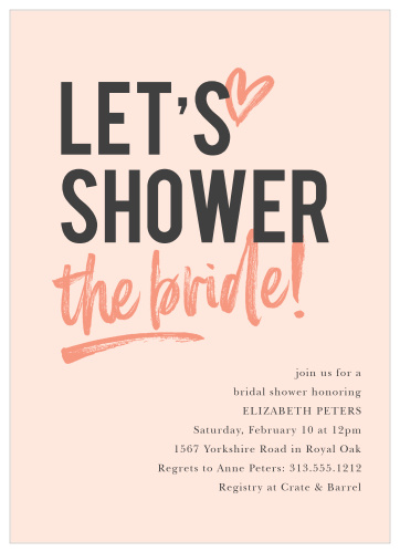 Announce your bridal shower with our Big Typography Bridal Shower Invitation.