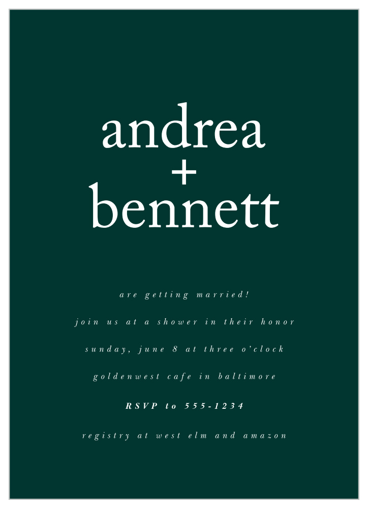 All The Names Bridal Shower Invitations