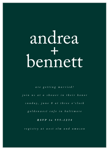 Gather your friends and family together to celebrate the soon-to-be-married couple with our All The Names Bridal Shower Invitations.