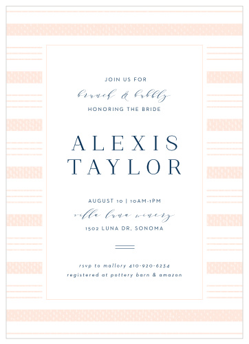 Announce your bridal shower with our Textile Stripes Bridal Shower Invitations!