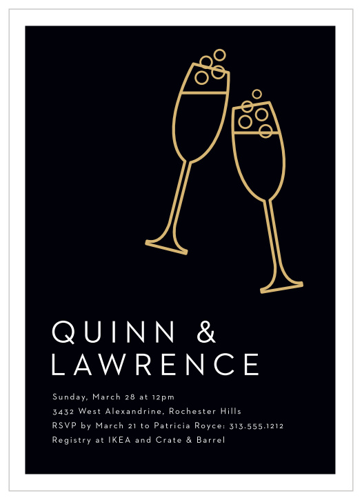 Let's toast to your bridal shower with our Simple Toast Bridal Shower Invitations.