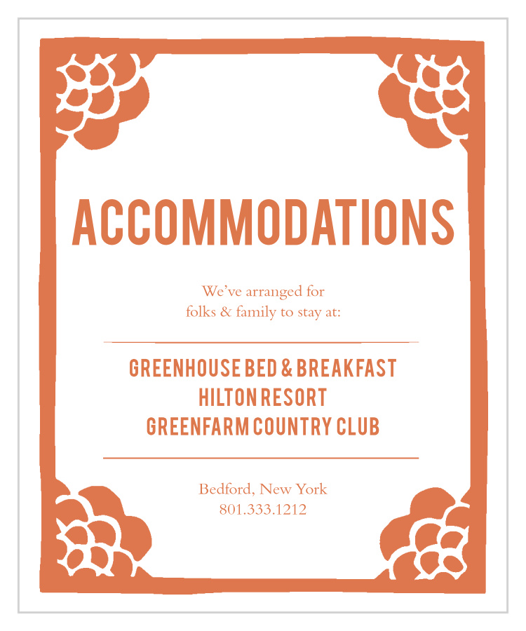 Flowering Couple Accommodation Cards