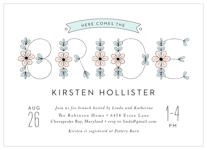 Gather your closest friends and family together to celebrate the bride with our Bridal Florals Bridal Shower Invitations.