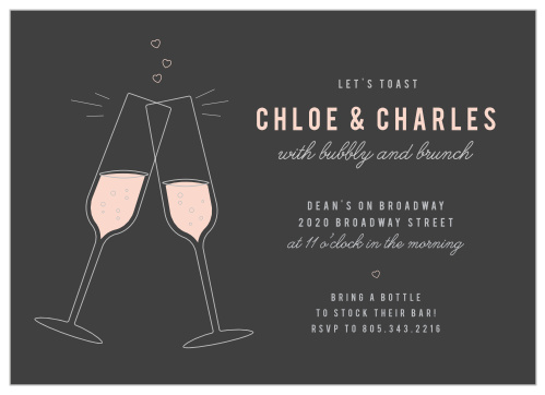 Gather your closest friends and family together to celebrate the bride with our Bubbly Bride Bridal Shower Invitations.