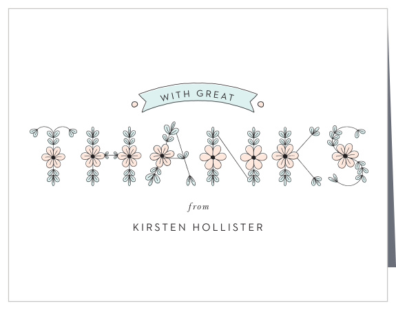 Show your appreciation to those who celebrated your love with our Bridal Florals Bridal Shower Thank You Cards.