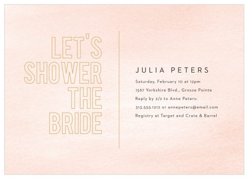 Gather your closest friends and family together to celebrate the beautiful bride with our Mod Type Stack Bridal Shower Invitations.