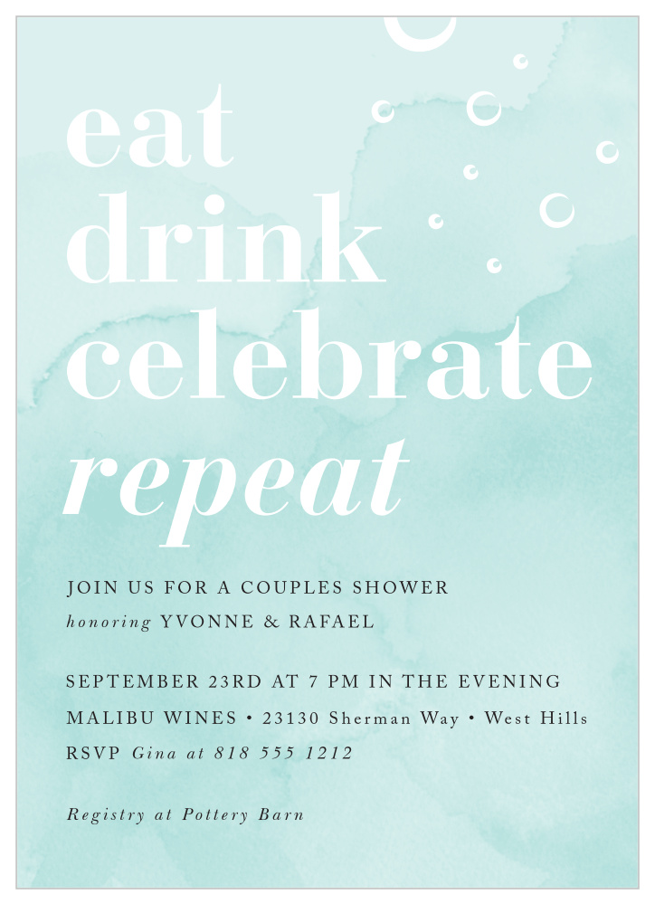 Eat Drink Bridal Shower Invitations