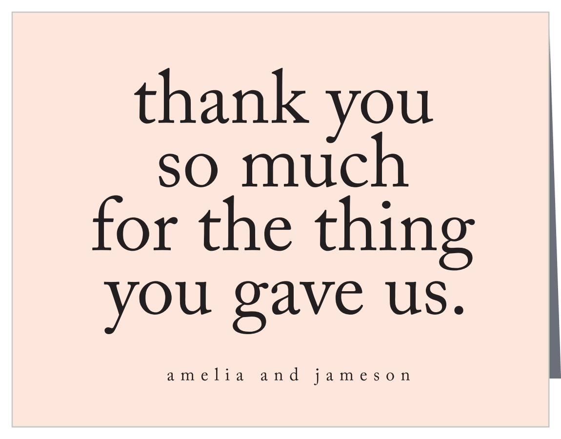 Straight Up Bridal Shower Thank You Cards