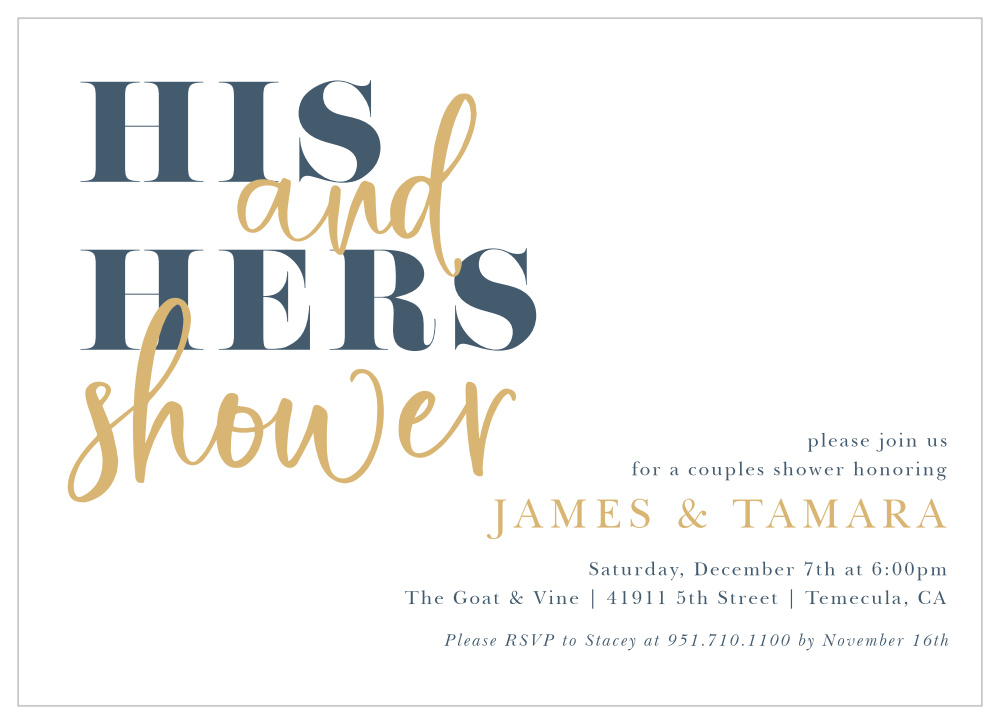 His & Hers Bridal Shower Invitations