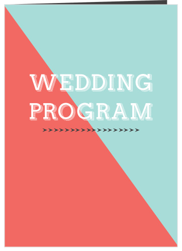 Our Modern Slash wedding program is a perfect match for the rest of the Modern Slash wedding suite.