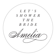 Gift your close friends and family with a little memento of your celebration with the classic look of our Formally Stated Bridal Shower Stickers.