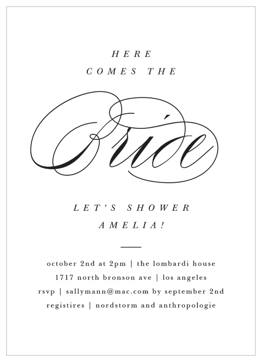 Surround the bride-to-be with close friends and family for a celebration with the classic look of our Formally Stated Bridal Shower Invitations.