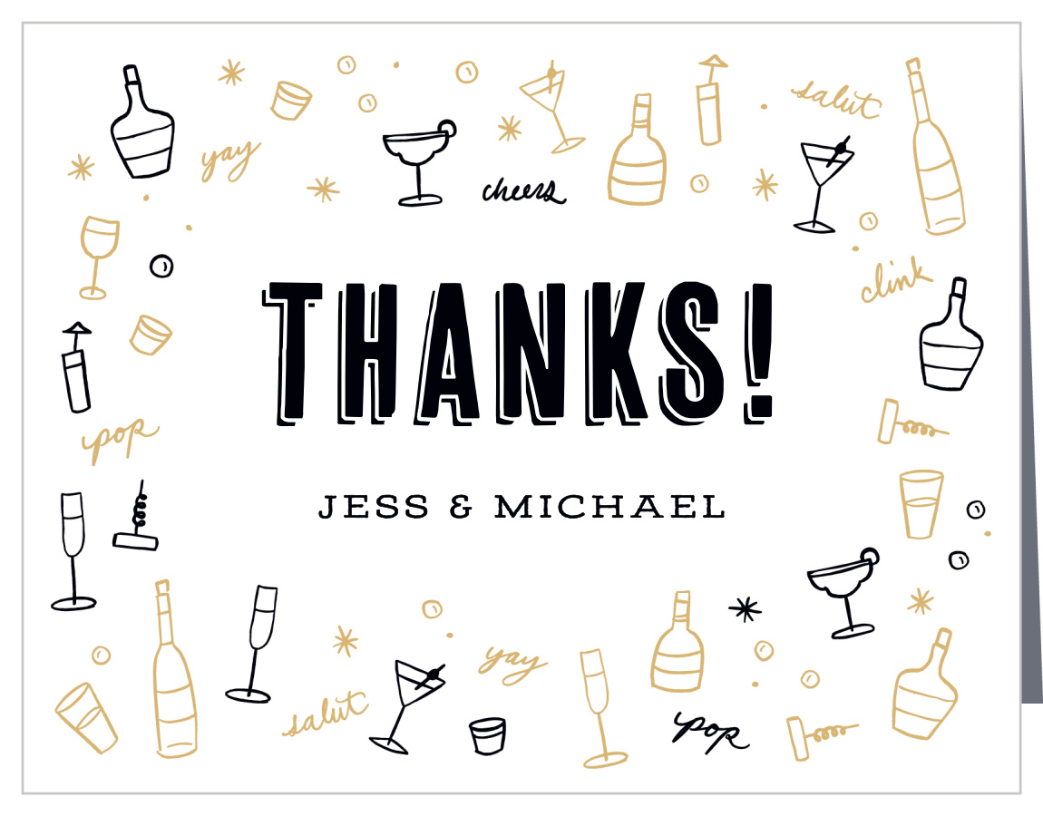 Stock The Bar Bridal Shower Thank You Cards
