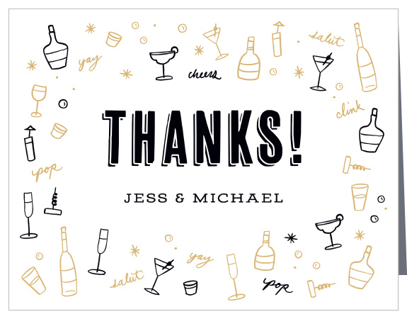 Stock up on our Stock The Bar Bridal Shower Thank You Cards.