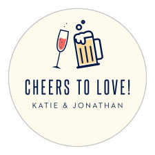 Gather your closest friends and family together to celebrate with our Cheers to Love Bridal Shower Stickers