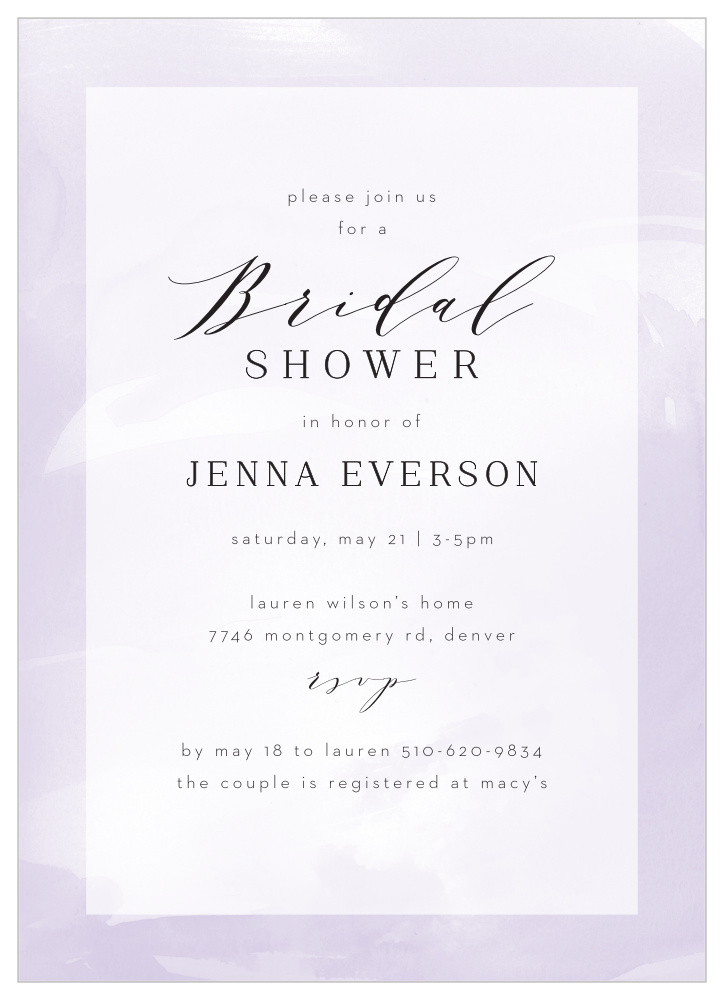 Watercolor Wish Bridal Shower Invitations
