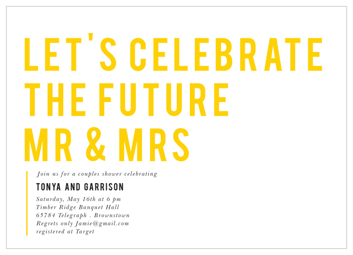 The simple look of our Round and Round Bridal Shower Invitations is a wonderful way to bring close friends and family together to celebrate the happy couple!