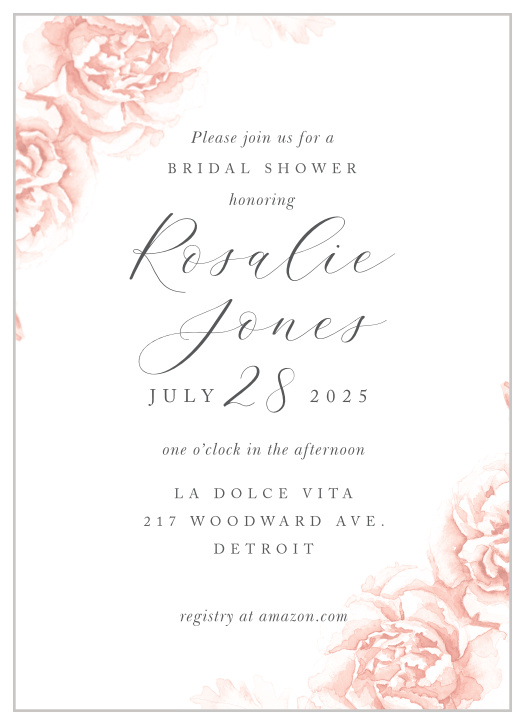 Our Rose Border Bridal Shower Invitations are the perfect way to gather your friends and family close for your pre-wedding celebrations!
