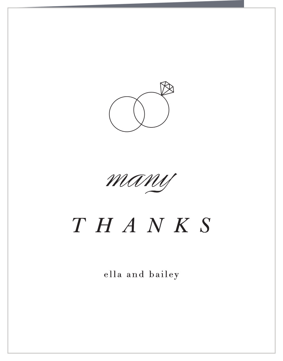 Couples Rings Bridal Shower Thank You Cards