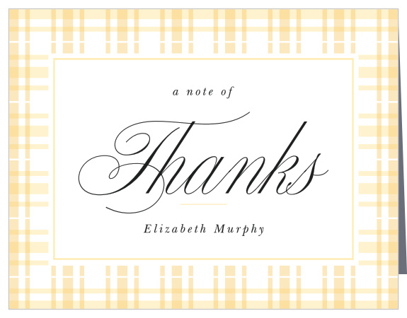 Let your family and friends know how much you appreciated their support with the simple look of our Plaid Prepster Bridal Shower Thank You Cards.