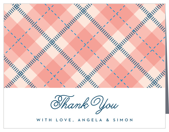 Let your family and friends know how much you appreciated their support with the simple look of our Plaid Couple Bridal Shower Thank You Cards.
