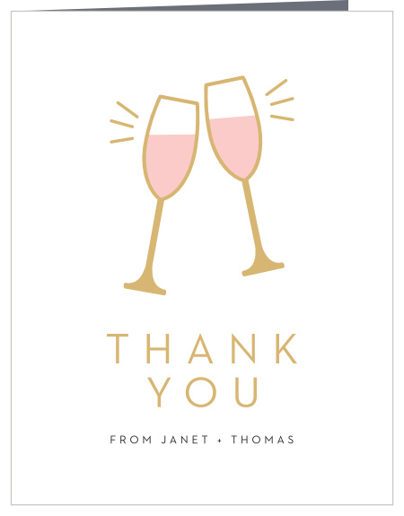 Show your appreciation in style with our Classy Clink Bridal Shower Thank You Cards.