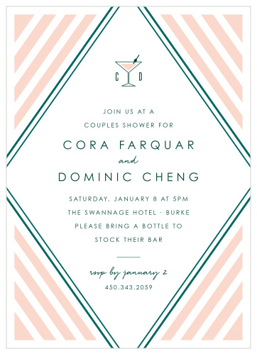 Our Deco Cocktail Bridal Shower Invitations are the perfect way to gather your friends and family close for your pre-wedding celebrations!