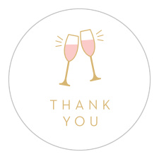 Celebrate in style with our Classy Clink Bridal Shower Stickers. 